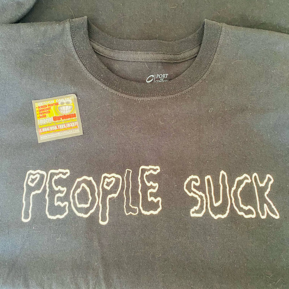 People Suck Cotton Black Tee Shirt NEW - Picture 4 of 5